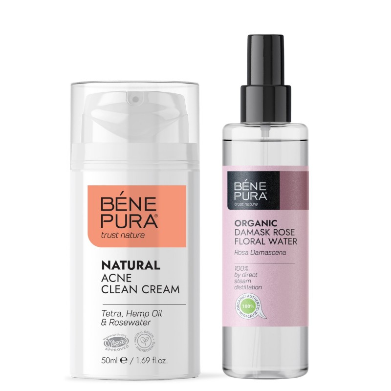 Anti-akne ansiktskräm och Bio Rosa Damascena Rosenvatten - GMC