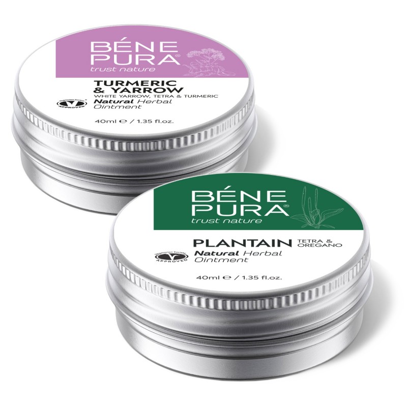 Hemorrojdsalva med Vit Rölleka, Sumak och Gurkmeja och Klådsalva med Groblad - GMC