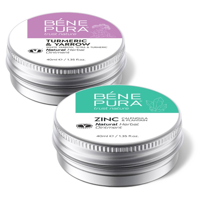 Hemorrojdsalva med Vit Rölleka, Sumak och Gurkmeja och Klådsalva med Zinkoxid - GMC