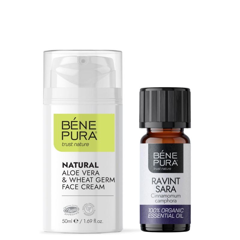 Aloe Vera Ansiktskräm och Bio Ravensara Eterisk olja - 