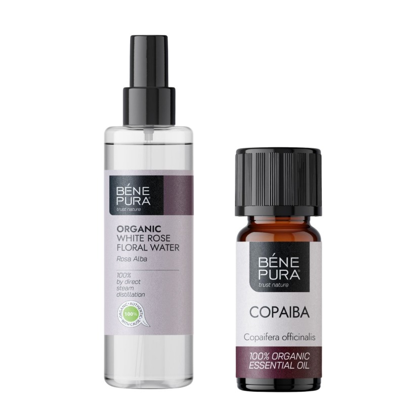 Bio Rosa Alba Rosenvatten och Bio Copaiba Eterisk olja - GMC