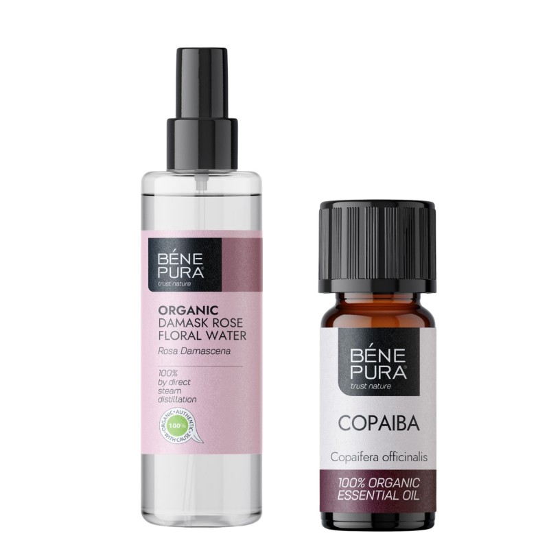 Bio Rosa Damascena Rosenvatten och Bio Copaiba Eterisk olja - GMC