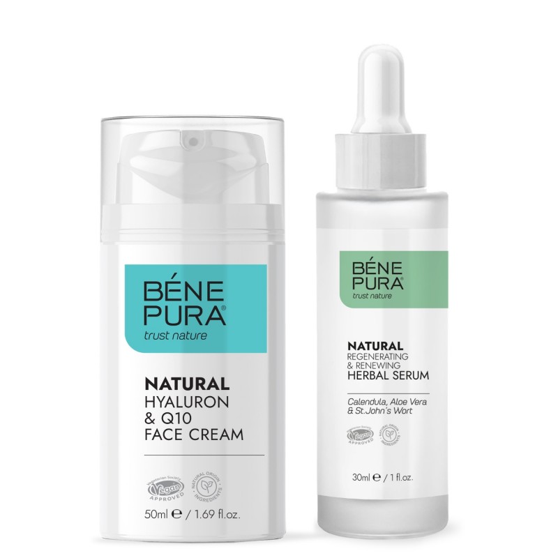 Hyaluron & Q10 Ansiktskräm och Förnyande ansiktsserum - GMC