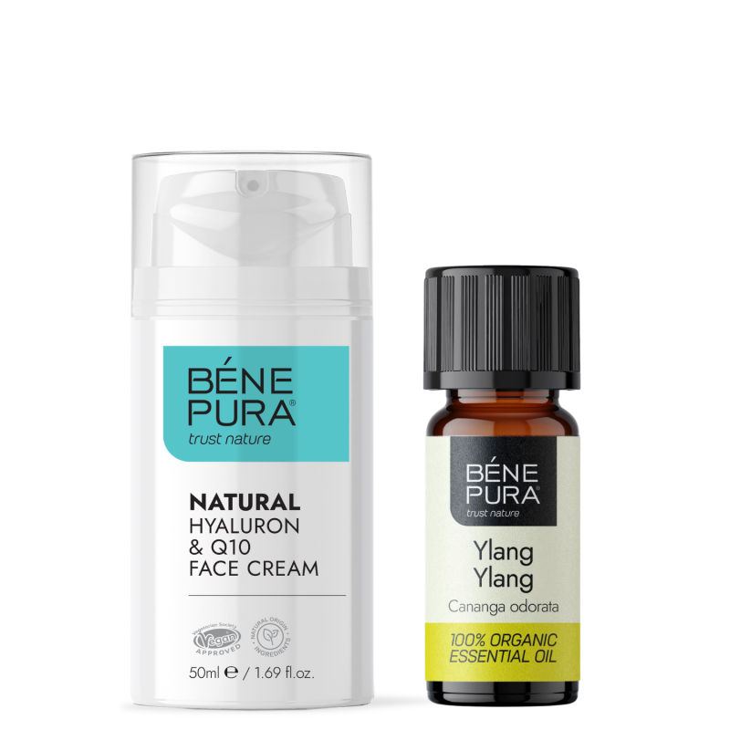 Hyaluron & Q10 Ansiktskräm och Bio Ylang ylang Eterisk olja - Rynkkrämer