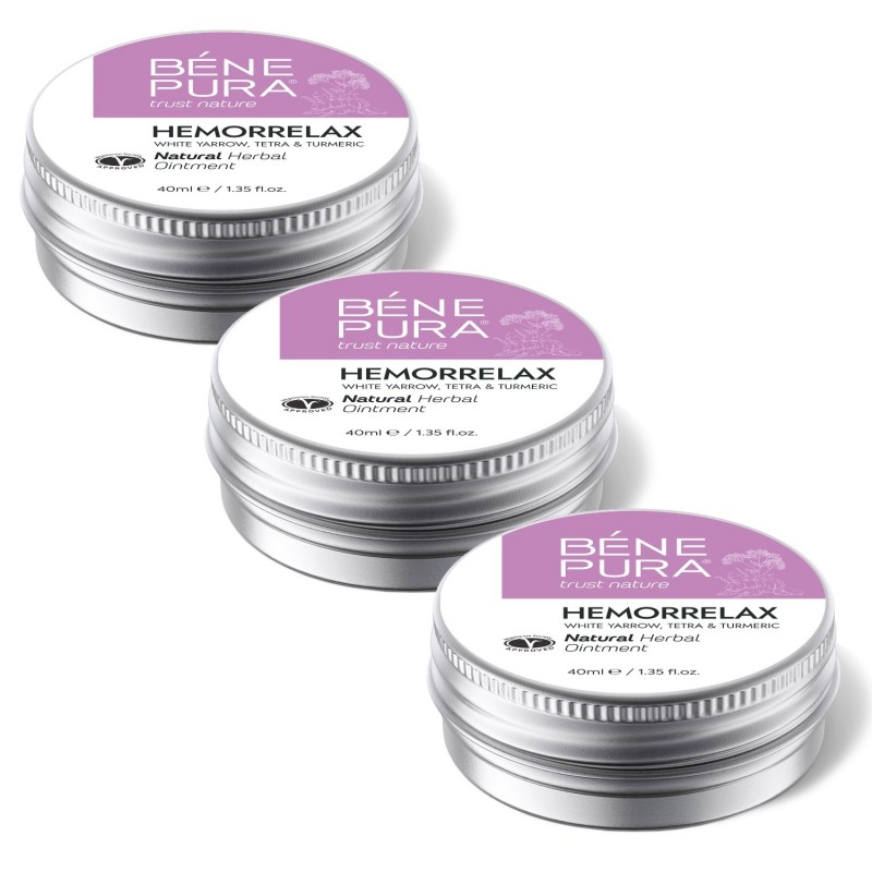 3x Hemorrojdsalva med Vit Rölleka, Sumak och Gurkmeja - 40ml - Örtsalvor