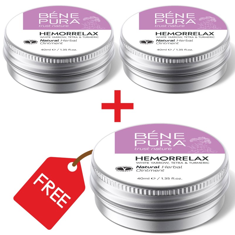 3x Hemorrojdsalva med Vit Rölleka, Sumak och Gurkmeja - 40ml - Örtsalvor