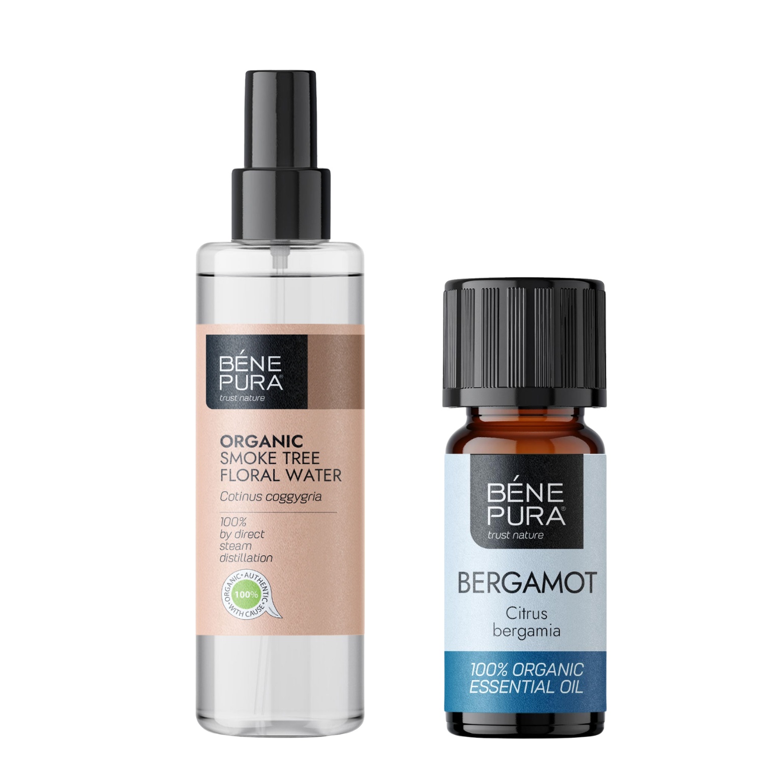 Bio Cotinus Blomvatten och Bio Bergamott Eterisk olja