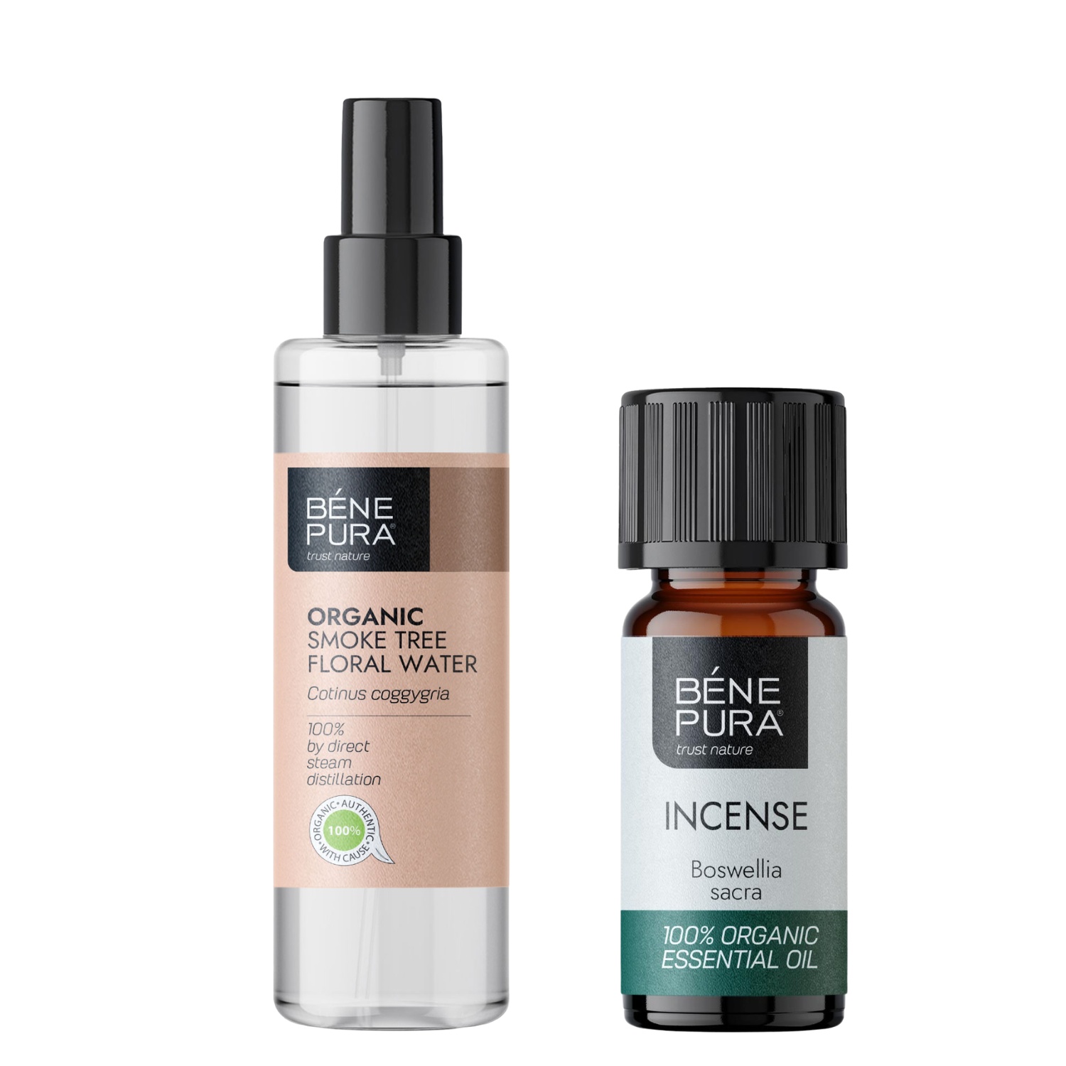 Bio Cotinus Blomvatten och Bio Rökelse Eterisk olja