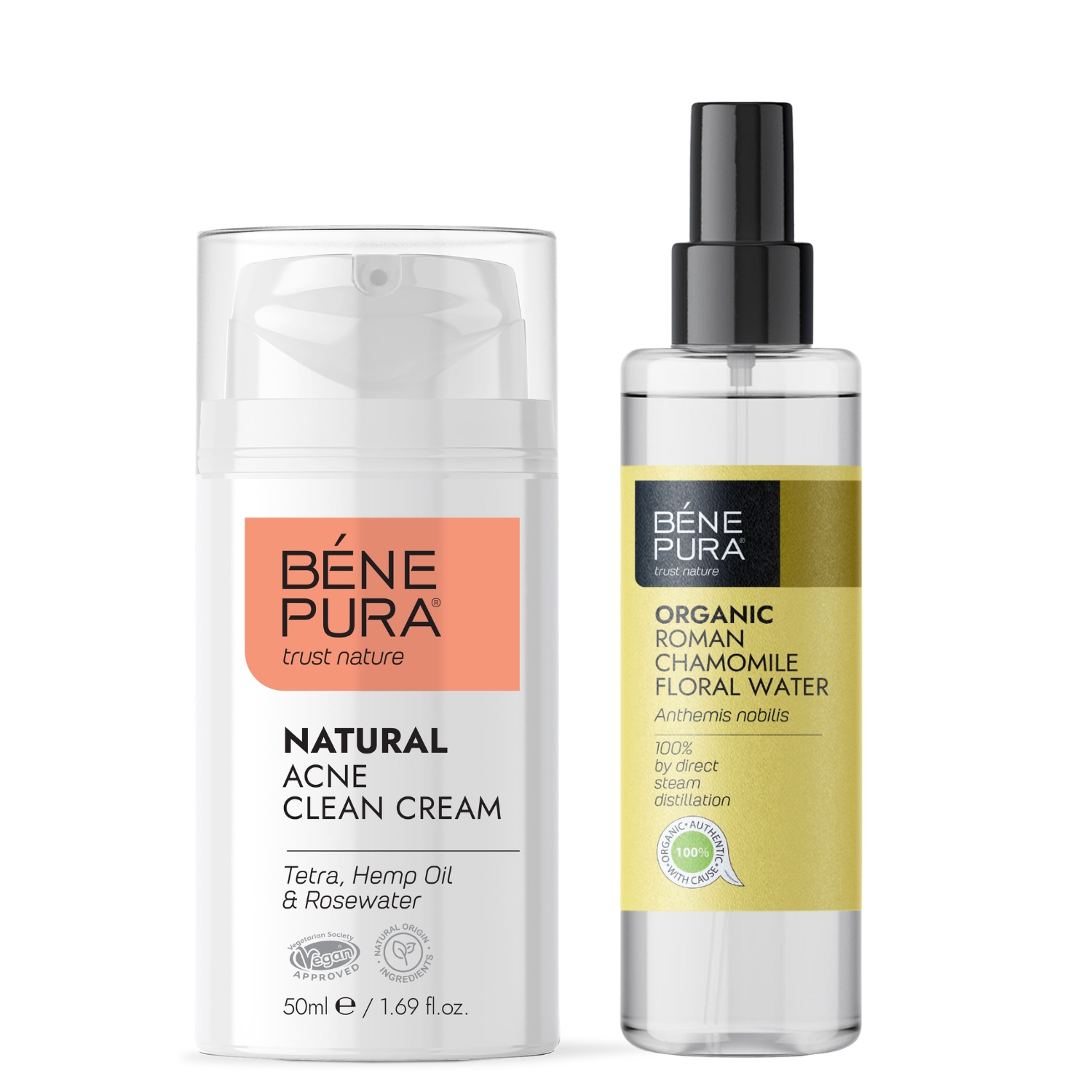 Anti-akne ansiktskräm och Bio Romersk Kamomill Blomvatten