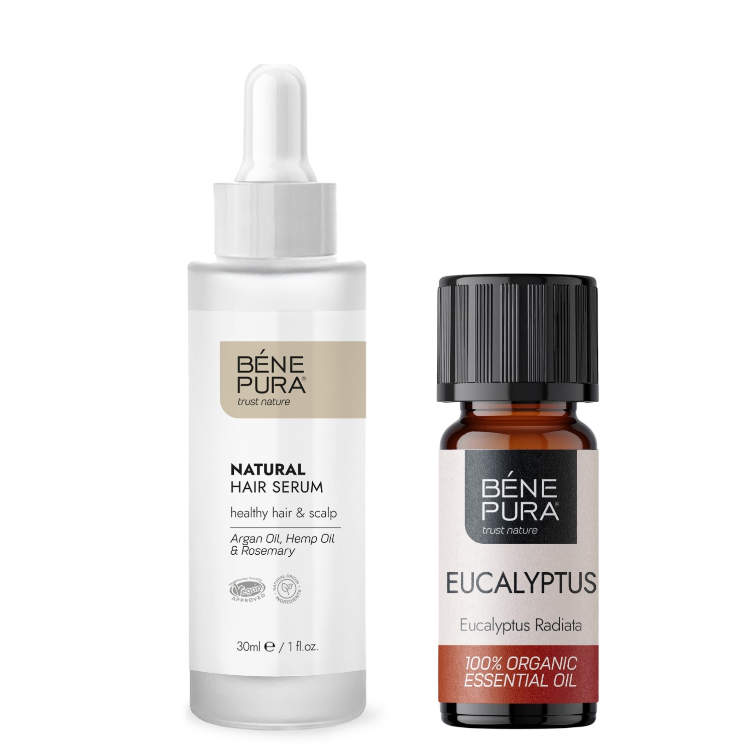 Hårserum och Bio Eucalyptus Radiata Eterisk olja