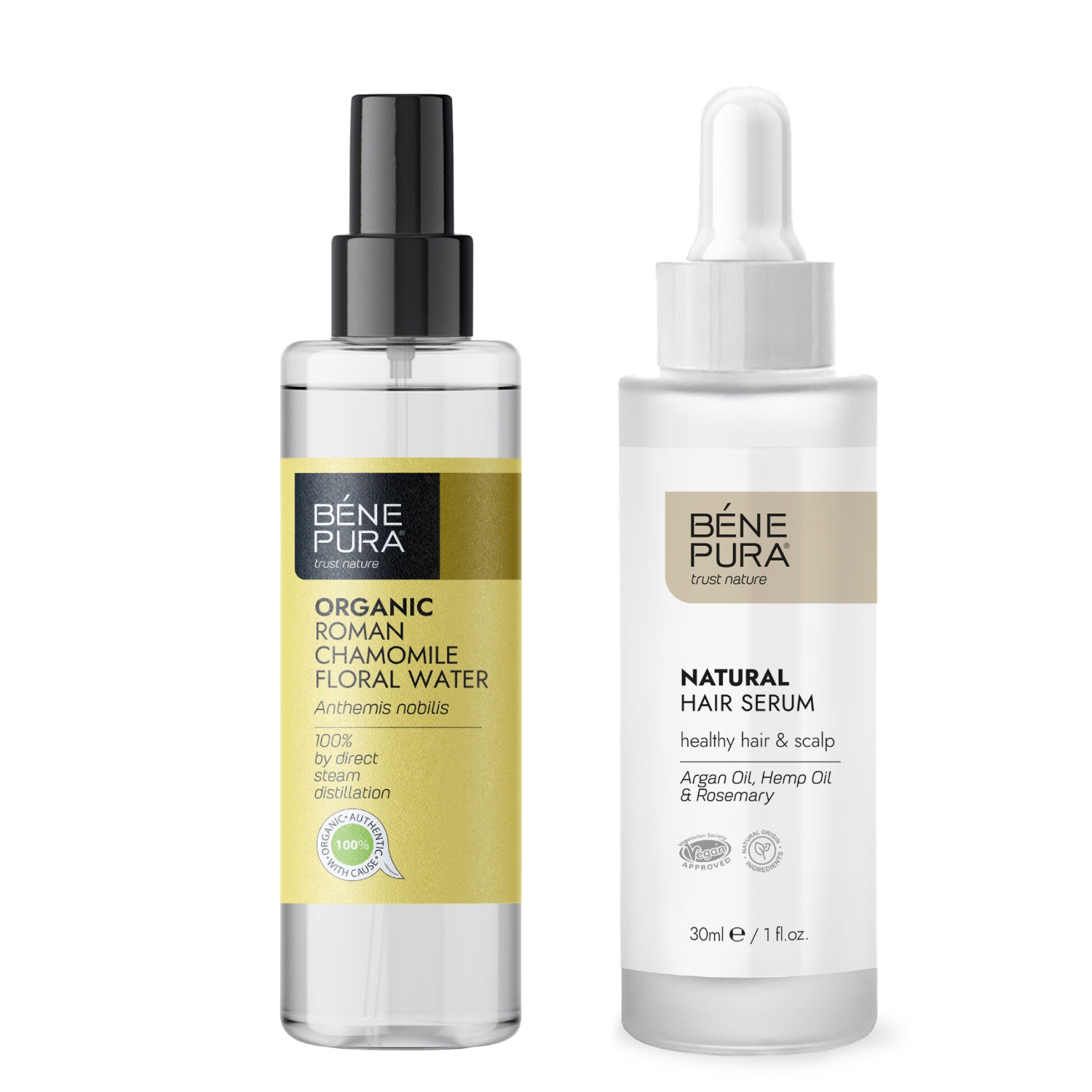 Hårserum och Bio Romersk Kamomill Blomvatten