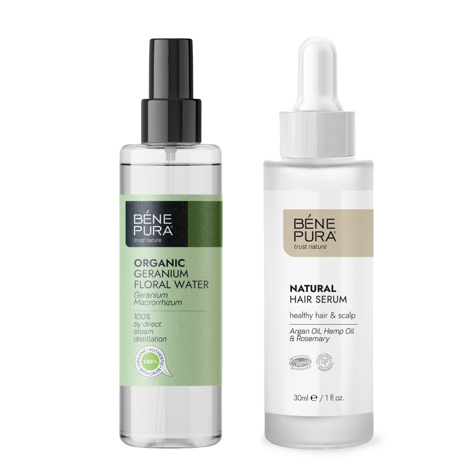 Hårserum och Bio Geranium Blomvatten