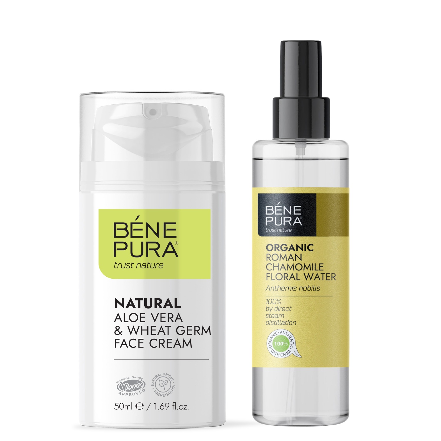 Aloe Vera Ansiktskräm och Bio Romersk Kamomill Blomvatten