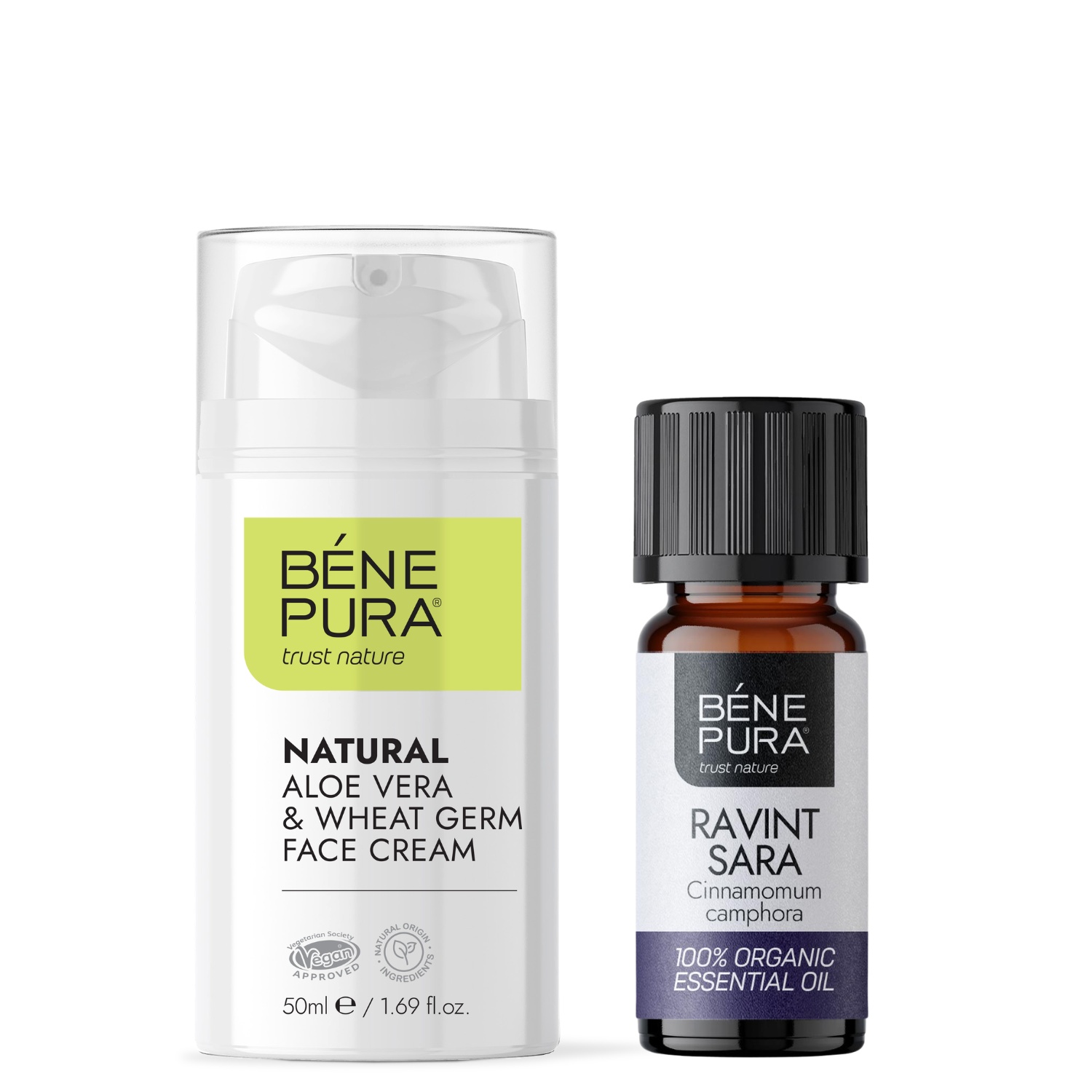 Aloe Vera Ansiktskräm och Bio Ravensara Eterisk olja