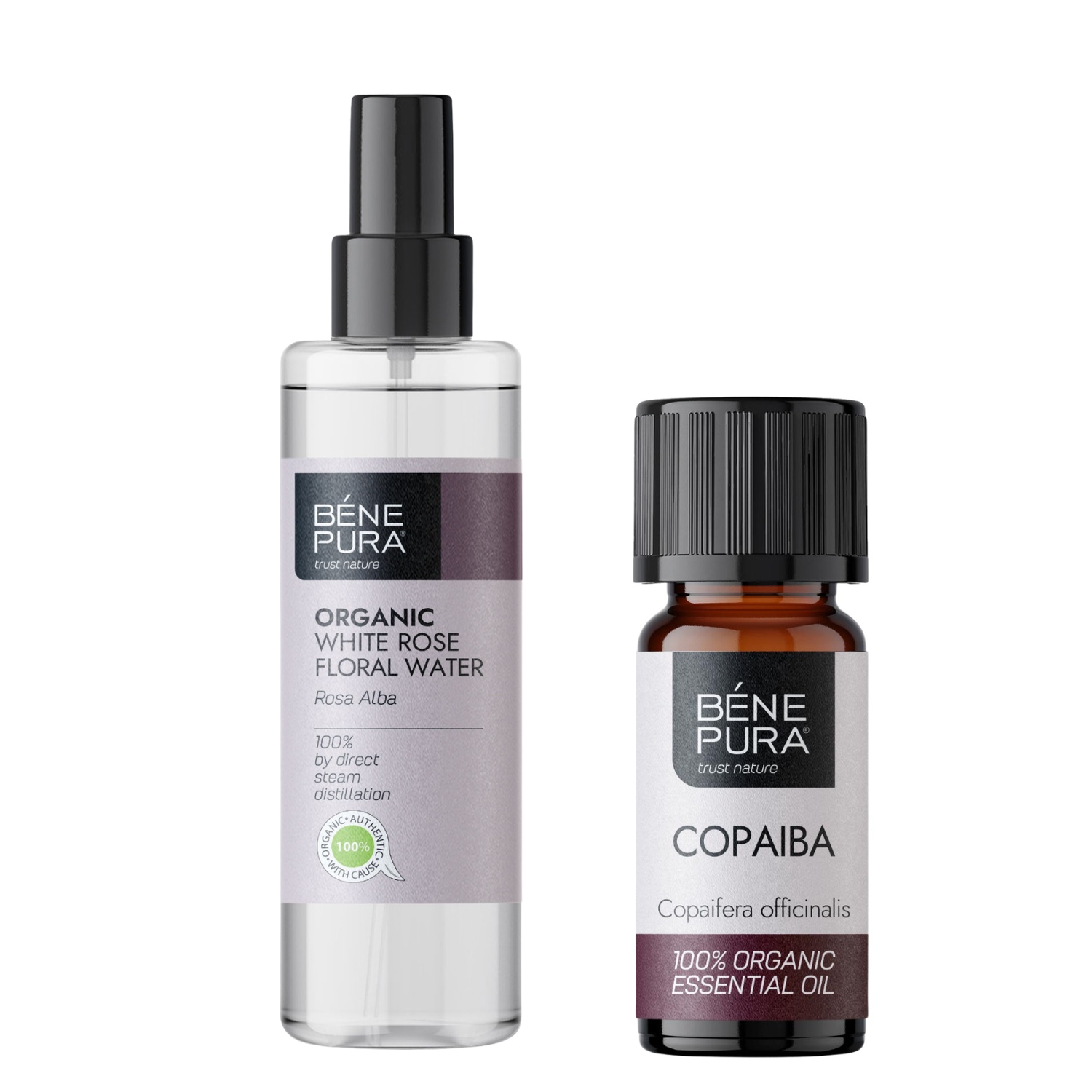 Bio Rosa Alba Rosenvatten och Bio Copaiba Eterisk olja