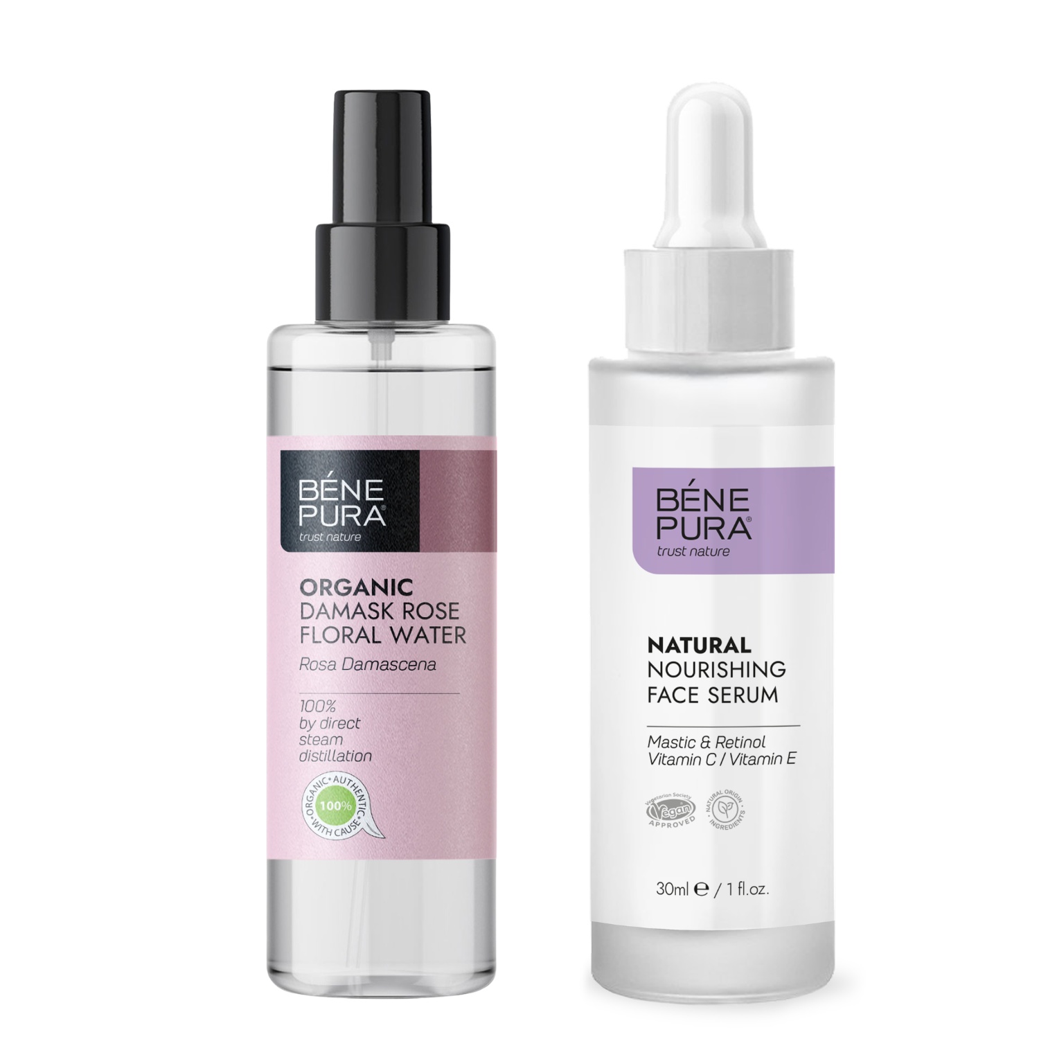 Retinol Ansiktsserum och Bio Rosa Damascena Rosenvatten - Produktjämförelse