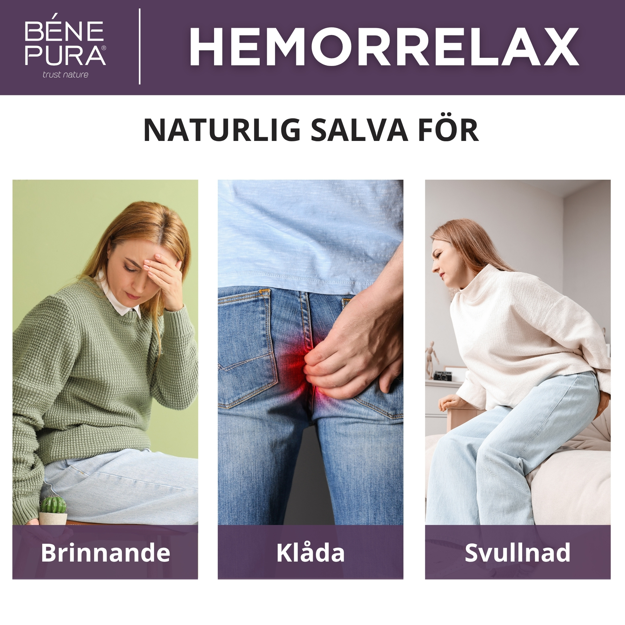 3x Hemorrojdsalva med Vit Rölleka, Sumak och Gurkmeja - 40ml