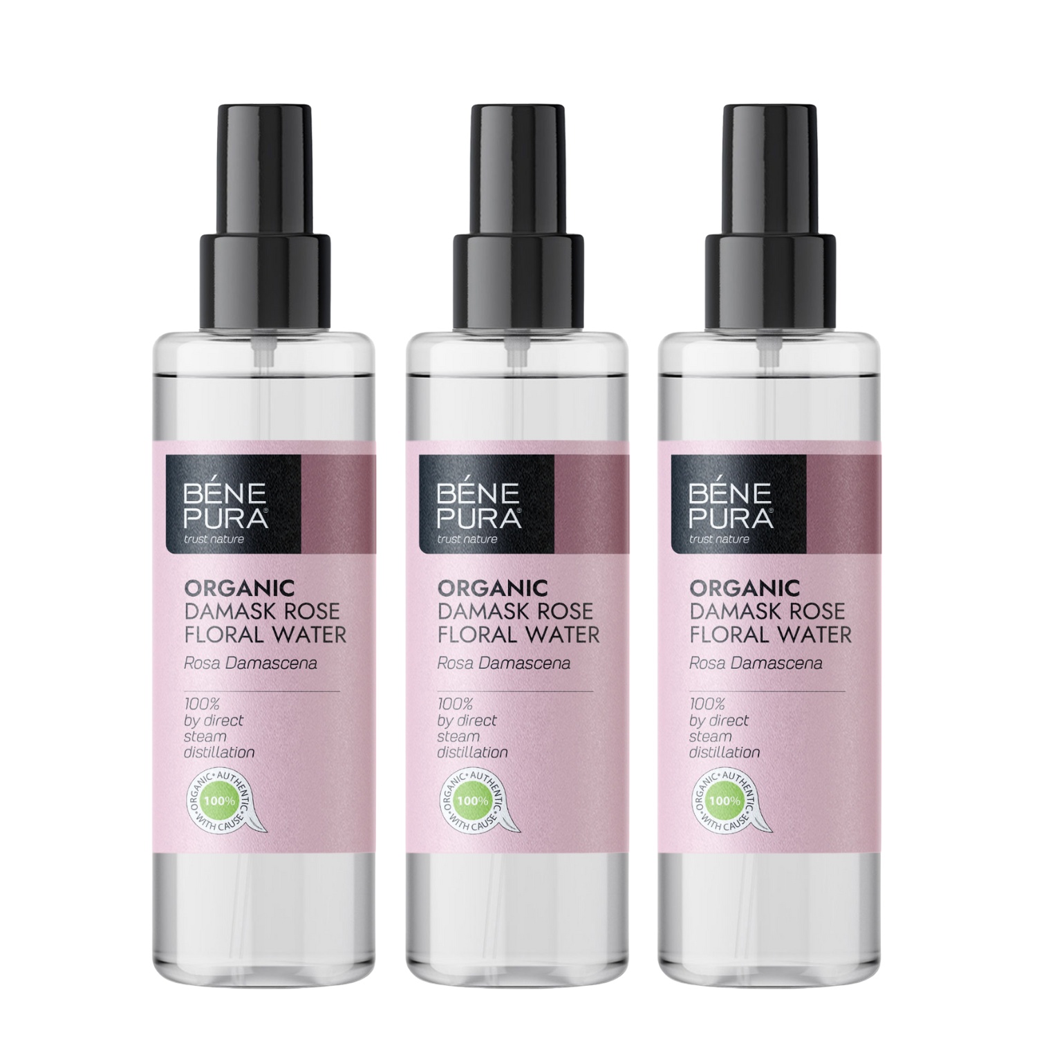 3x Bio Rosa Damascena Rosenvatten - 250ml - Benepura.se 3x Bio Rosa Damascena Rosenvatten - 250ml