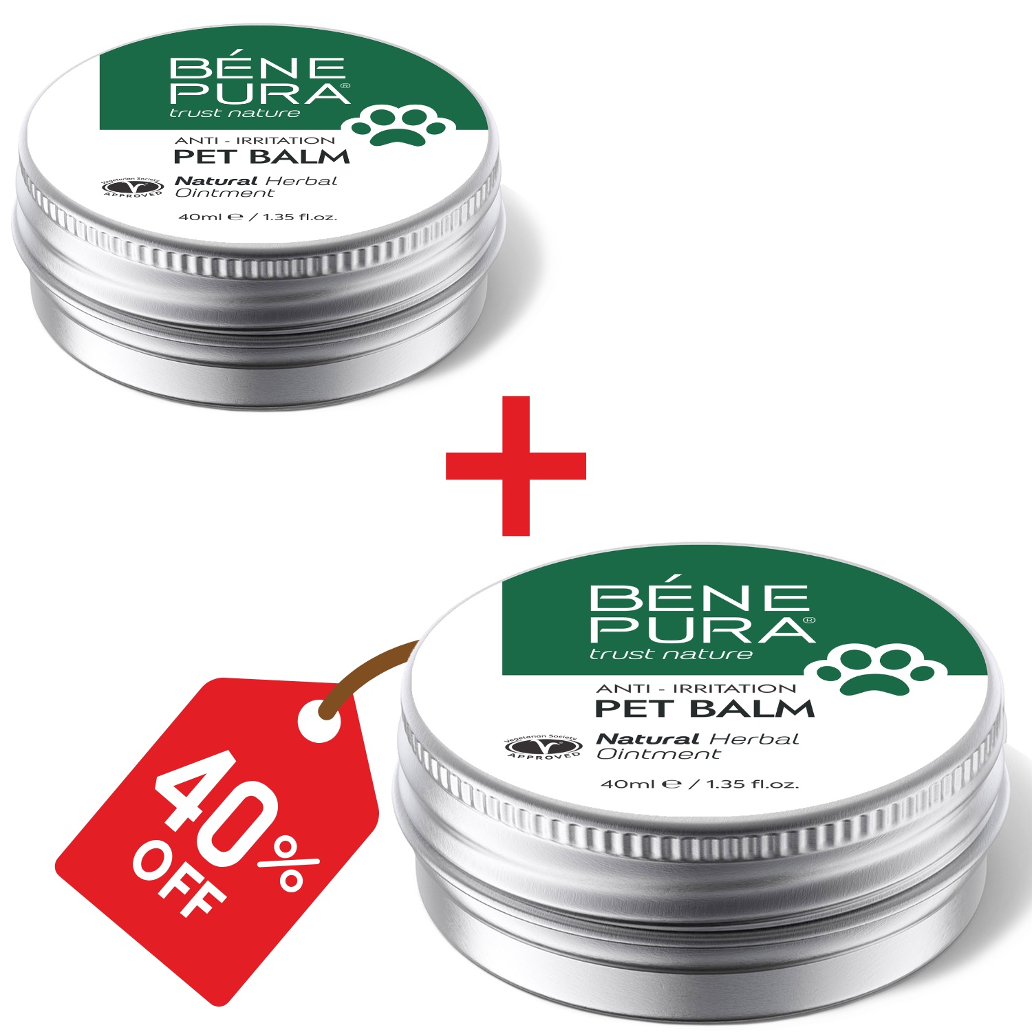 2x Anti-irritationsbalsam med Groblad för husdjur - 40ml